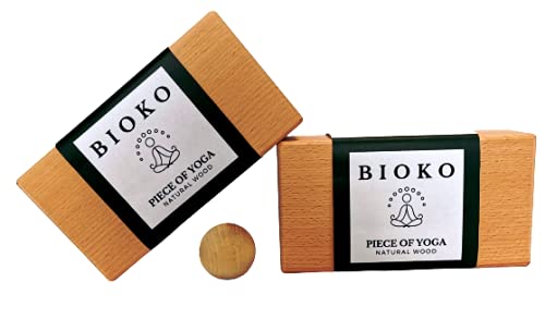 BIOKO Yoga Block 2er Set + Massageball - ökologisch Yoga Klotz aus Buche 100% Natur - Yogaklotz für Yoga Anfänger und Fortgeschrittene Meditiation Pilates - Fitness Zubehör Hilfmittel, ECO und BIO BIOKO Yoga Block 2er Set + Massageball - ökologisch Yoga Klotz aus Buche 100% Natur - Yogaklotz für Yoga Anfänger und Fortgeschrittene Meditiation Pilates - Fitness Zubehör Hilfmittel, ECO und BIO von Generic