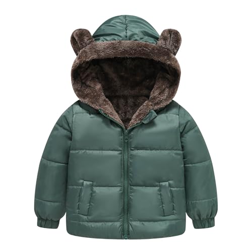 Baby Winter Jacke Mantel Reißverschluss Kapuzenjacke Winddicht Warm Fleece Oberbekleidung Schneeanzug mit Zwei Taschen für Jungen Mädchen 12 Monate-5 Jahre von Generic