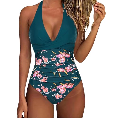 Badeanzug Bauchweg Damen, Badeanzug Rückenfrei Für Damen, Push Up Tummy Control Badeanzüge Schwimmanzug Schlankheits Sommer Vintage Einteilige Bademode Bademode Damen Bauchweg von Generic