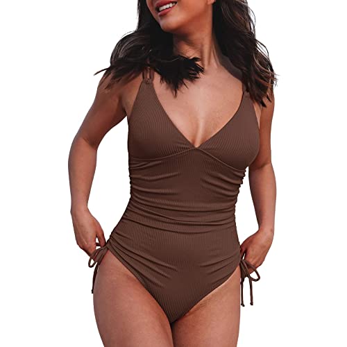 Badeanzug Damen Bauchweg, Einteiliger Badeanzüge Damen, Bademode Große Größe Damen, Hohe Taille Push Up Swimsuit Monokini Schwimmanzug Bikinis Frauen Strandmode Für Urlaub von Generic