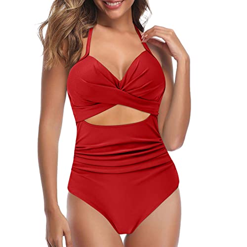 Badeanzug Damen Bauchweg Bikini, Swimming Suits Women Einteiliger Bademode Damen Schwimmanzug V-Ausschnitt, Monokini Triangel Bikini Sport Badeanzug Shape Einteilige Bademode Badeanzug Bauchweg von Generic