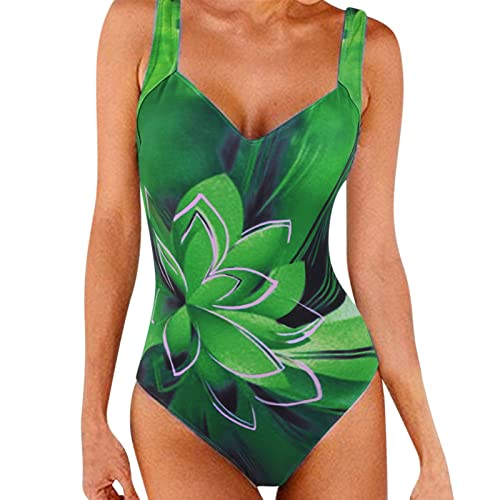 Badeanzug Damen Bauchweg Große Größe, Badeanzug Mit Bügel, Push Up Tummy Control Badeanzüge Schwimmanzug Schlankheits Sommer Vintage Einteilige Bademode Bauchweg Badeanzug Damen Shape von Generic