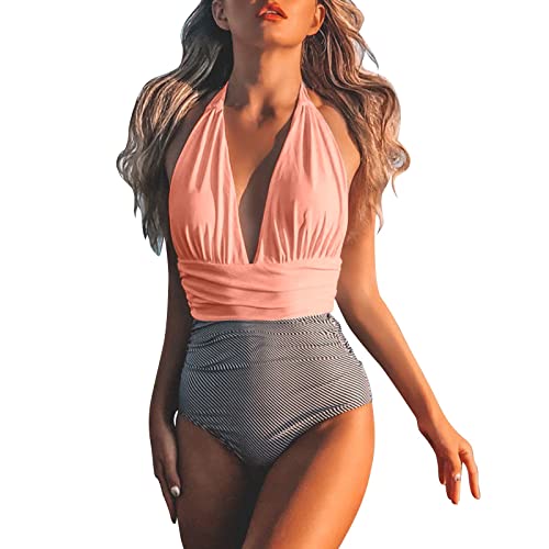 Badeanzug Damen Bauchweg Große Größe, Badeanzug Sport Damen, Push Up Tummy Control Badeanzüge Schwimmanzug Schlankheits Sommer Vintage Einteilige Bademode Swimsuits for Women von Generic