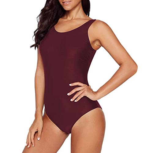 Badeanzug Damen Bikini Bauchweg, Swimming Suits Women Einteiler Schwimmanzug V-Ausschnitt Bademode Damen, High Waist Sport Badeanzug Damen Triangel Bikini Brazilian Style Bademode Damen Bauchweg von Generic