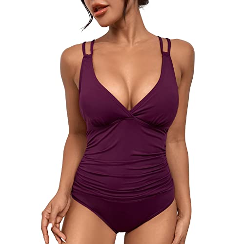 Badeanzug Damen Große Oberweite, Badeanzug Schwarz Damen, Einteiliger Strandmode Hoch Taillierte Monokini Badeanzüge Für Frauen Bademode Swimsuit Bademode Damen Große Größe von Generic