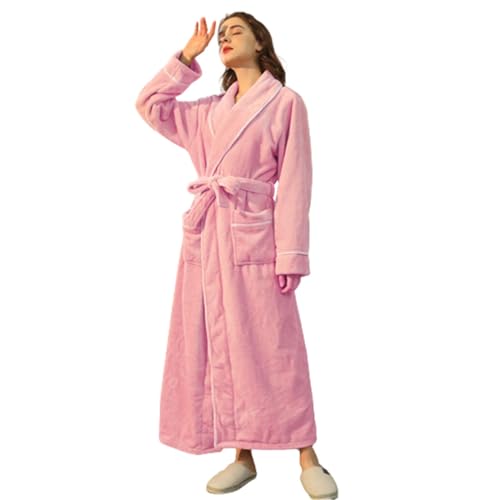 Bademantel Damen, Fleece Morgenmante Sauna Kimono Bademäntel Für Damen, Sexy Lang Midi Weich Kuschelig Damenbademantel Winter Warm Grosse Grössen Langarm Bademantel Für Frauen Flauschig Und Weich von Generic