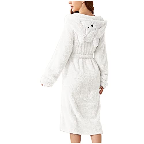 Bademantel Flauschig Damen, Fleece Morgenmante Sauna Kimono Bademäntel Für Damen, Lang Midi Bequemer Bademantel Frauen Winter Warm Langarm Große Größen Kuscheliger Damen Bademantel Für Kaltes Wetter von Generic