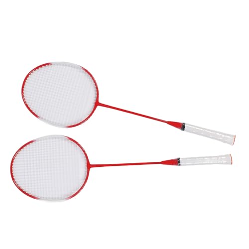 Badminton-Set für 2 Spieler, Tragbares, Vibrationsarmes Badmintonschläger-Set für das Training (Rot) von Generic