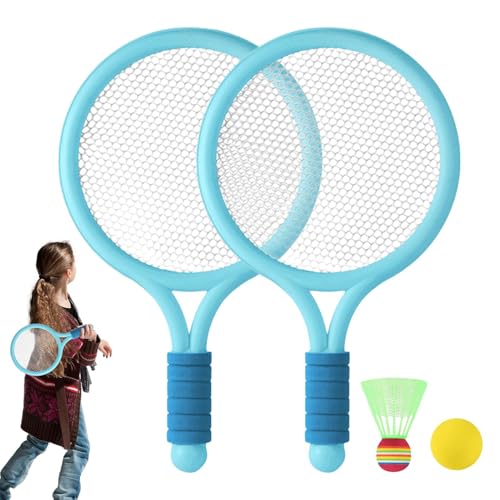 Badminton-Set für Badmintonschläger, Outdoor-Sportspielzeug mit rutschfestem Griff mit Rüschen, mit Lenkrad und Tennisball, Interaktionssportspielzeug P von Generic