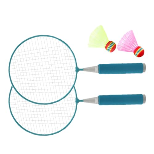 Badminton-Set für Kinder,Badminton-Set für Kinder,Schlägersport-Set mit 2 Nylon-Federbällen, Rutschfester Kinder-Badmintonschläger - Ultraleichtes Schlägerübungstraining für professionelle Anfänger von Generic