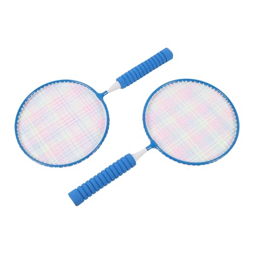 Badmintonschläger, Badminton-Set, 3 Federbälle, Verhindert Verrutschen, Weicher Griff mit Tragetasche, Griffschlaufe für Im Alter von 3–12 Jahren (Blue) von Generic