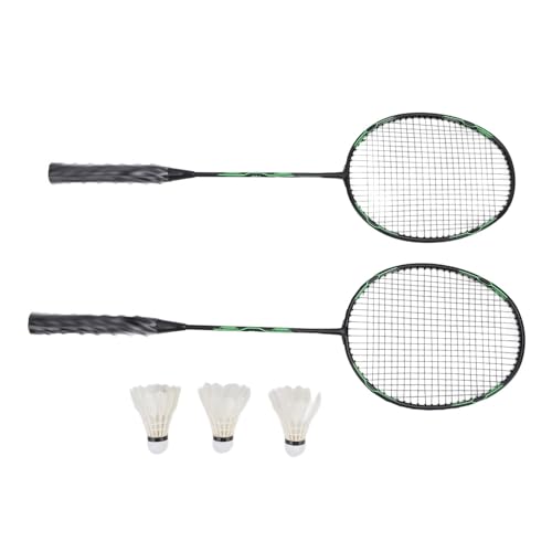 Badmintonschläger, Doppel-Badmintonschläger Standard-Leichtgewicht für das Training (Schwarz Grün) von Generic