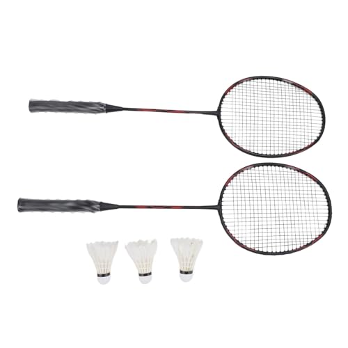 Badmintonschläger, Doppel-Badmintonschläger Standard-Leichtgewicht für das Training (Schwarz Rot) von Generic