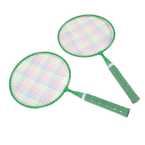 Badmintonschläger-Set, 2 Federbälle, 1 Tischtennisball, Badminton-Spielzeug, Leicht, 1 Paar Legierungsstange mit Tragetasche für den Außenbereich (Green) von Generic