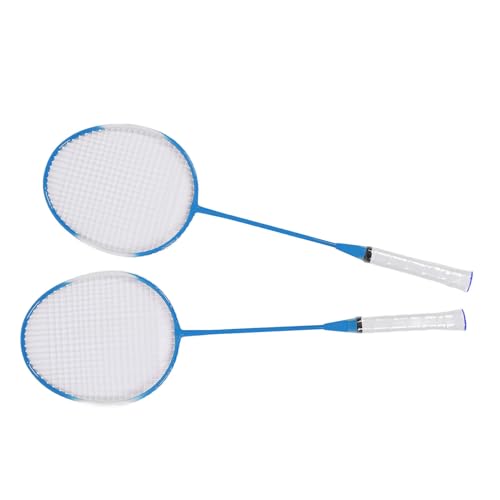 Badmintonschläger-Set, 2-Spieler-Badminton-Set aus Eisenlegierung mit 3 Nylon-Federbällen, Tragetasche für das Spiel (Blue) von Generic