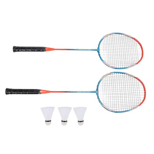 Badmintonschläger-Set, Badminton-Set mit Tragetasche, 3 Nylon-Federbällen und Aufbewahrungsbox, Badmintonschläger aus Eisenlegierung für das Training bei Spielen Im Hinterhof Im von Generic