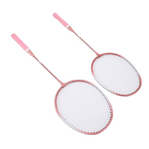 Badmintonschläger-Set, Hohe Robustheit, Großes Sweet-Spot-Badminton-Set, 3 Federbälle, Stoßdämpfend, für den Sport (Rosa) von Generic