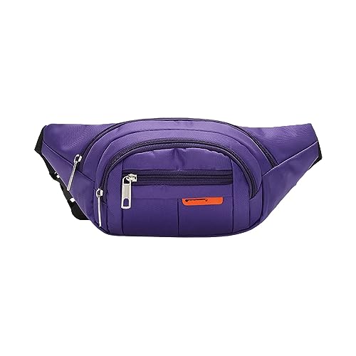 Bags for Women Damenrucksack Running Fanny Pack Herren- und Damen-Handy-Out-of-Home-Casual-Kuriertasche, Bedruckte eng anliegende Geldbörse Camping Rucksack Schulrucksack Teenager (Purple, One Size) von Generic