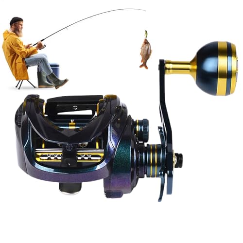 Baitcaster-Rollen,Angelrollen | Angelrollen mit Übersetzungsverhältnis 7,2:1 | Glatte Hochgeschwindigkeits-Baitcasterrolle mit breiter Spule und 17,6 lb Widerstand für Süß- und Salzwasser von Generic