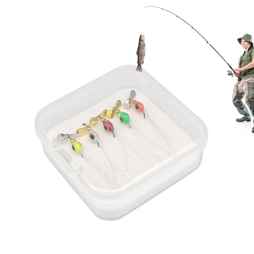 Baits Angelköder,Spinnerbait Angelköder,Angelköder Köder Spinnerbait Bass Kit | Harte mehrfarbige Jig-Spinner-Köder-Kits für Süßwasser-Salzwasser-Zander, Forelle, Barsch von Generic