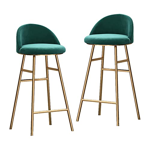 Bar Chair Barhocker, Barhocker, Thekenhöhe mit Rückenlehne, 2er-Set, gepolsterte Thekenhocker, Barhocker, Küchenstühle/Grün/Höhe 65 cm Bar Stool von Generic