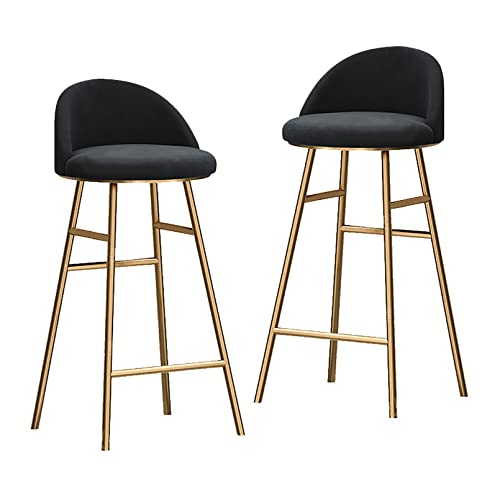 Bar Chair Barhocker, Barhocker, Thekenhöhe mit Rückenlehne, 2er-Set, gepolsterte Thekenhocker, Barhocker, Küchenstühle/Schwarz/Höhe 65 cm Bar Stool von Generic