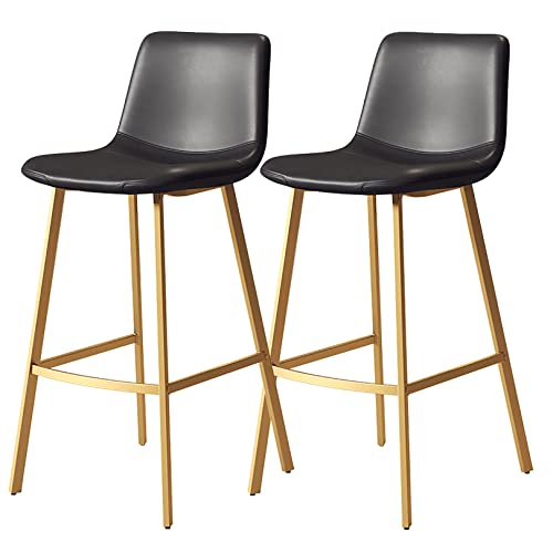 Bar Chair Barhocker, Pu-Leder-Barhocker mit Rückenlehne, armlose Barstühle, Thekenhöhe, Barhocker, Esszimmerstühle/Schwarz/75 cm (29,5 Zoll) Bar Stool von Generic