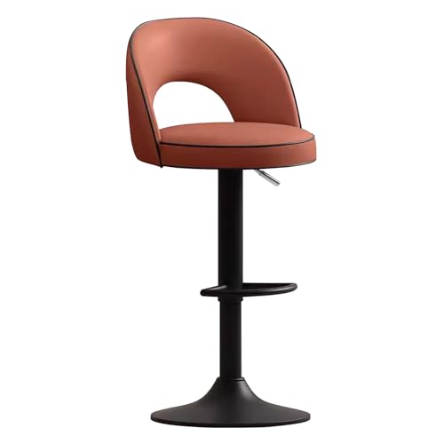 Bar Chair Barhocker, verstellbare Barhocker, drehbare Barhocker mit Fußstütze und Rückenlehne, hohe Hocker aus PU-Leder für die Küchentheke/Braun/62–82 cm Bar Stool von Generic