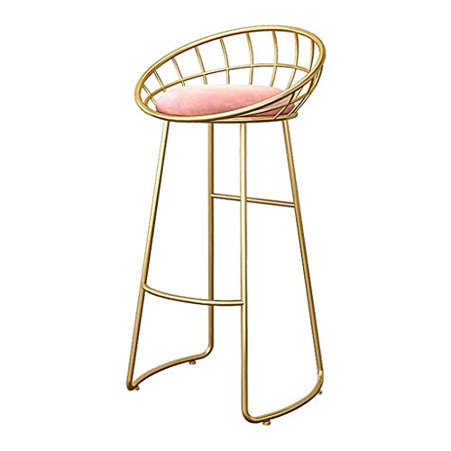 Bar Chair DEYLK Barhocker Pub Gold Metall Frühstücksstuhl, Thekenstuhl Küchenhöhe Barhocker Samtgepolsterter Sitz Ergonomische Rückenlehne Fußhocker Bistro Pub Esszimmer Zuhause, Küche Bar Stool von Generic