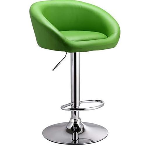 Bar Chair Moderner Verstellbarer Barhocker mit Rückenlehne, Ottomane, weich gepolsterter Sitz, Bequeme drehbare PU-Leder-Barstuhl-Fußstütze, stabiles Metallgestell, Barhocker für Kitc grün Bar Stool von Generic