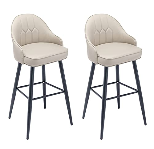 Bar Chair s Thekenstühle für die Küche, Barhocker in Thekenhöhe, 2er-Set mit Rückenlehnen, Esszimmer-Barstühle für zu Hause, gepolsterter Sitz aus PU-Leder mit schwarzem Chromrahmen, für Pubs, Theke, von Generic