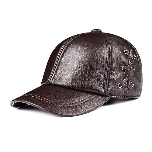 Baseball Kappe Männer Herbst Winter Fahren Kappe Leder wasserdichte Outdoor Sport Hut Golf Hut Biker Cap Household faucets von Generic