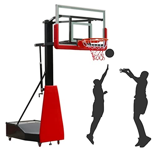 Basketballständer Der Outdoor-Basketballständer kann auf eine Höhe von 1,4–3,05 m eingestellt werden, mit Gegengewichtsbox und gehärtetem Backboard (Farbe: Blau 2, Größe: 140 x 90 cm) von Generic