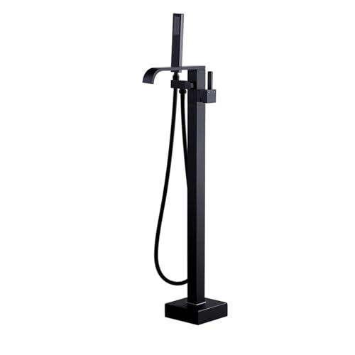 Bath Mixer Taps with Shower Free Standing Bath Mixer Taps 360 ° Filler Spout Bathroom Mixer Handheld Shower Mixer Tap Black von Generic