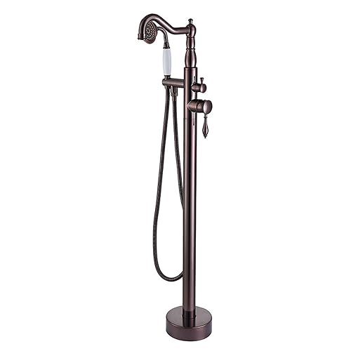 Bath Mixer taps with Shower Waterfall 360 ° Filler spout Floor Mounted Bathroom taps Mixer with Shower Set Bronze von Generic