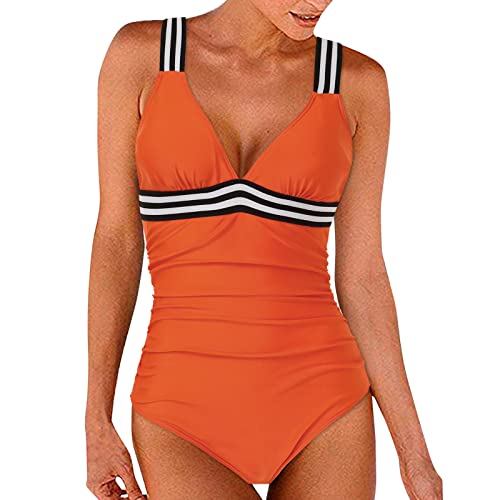 Bikini Damen Bauchweg Badeanzug, Bademode Damen V-Ausschnitt Schwimmanzug Einteiliger Swimming Suits Women, Schlankheits Triangel Wettkampf-Badeanzüge Für Damen Bikini High Waist Sport Bikini Damen von Generic