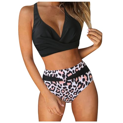 Bikini Damen Bauchweg Set, Sexy Zweiteiliger Badeanzug Tankini Bikini, Low Waist Große Größe Swimming Suits Women Set Schwimmanzug Bademode Elegant Triangel Bikinihose Zweiteiliges Damen-Bikini von Generic