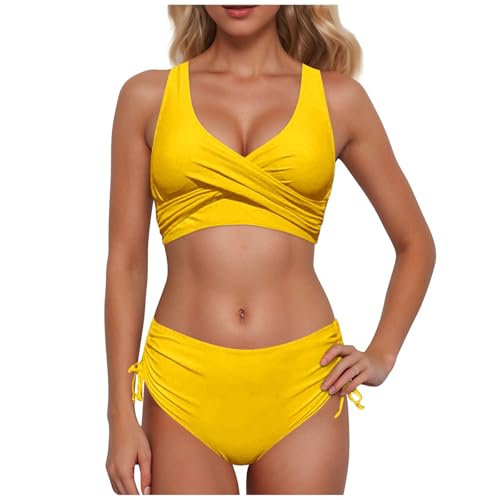 Bikini Damen Set Push Up Bauchweg, Sexy Bikini Zweiteiliger Badeanzüge Tankini, Niedrige Taille Große Größe Schwimmanzug Damen Set Swimming Suits Bademode Tailliertes Triangel Push Up Bikini Damen Set von Generic