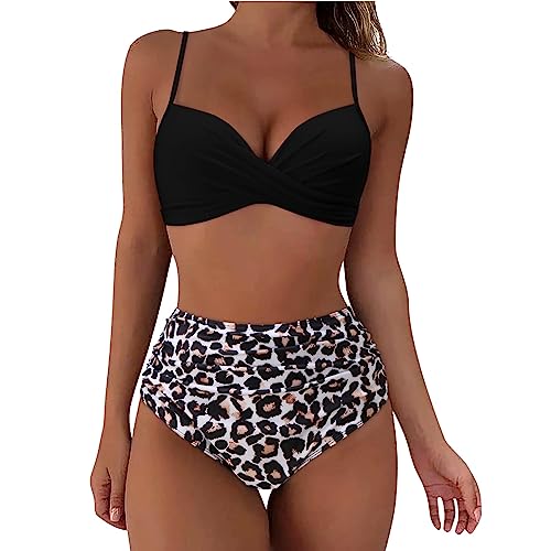 Bikini Set Damen, Badeanzüge Bikinis Für Frauen Badeanzug Damen Bauchweg Bikinis Für Damen Bademode Bauchkontrolle Rüschen Damen Ruched Bauchweg Badekleid Swimsuits for Women von Generic