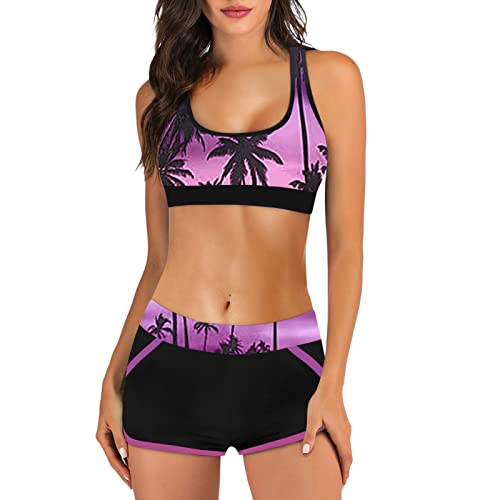 Bikini Set Damen, Zweiteiliges Damen-Bikini Badeanzug Damen Bauchweg Bikini Damen Bauchweg Große Größe Badebekleidung High Waist Push Up Bademode Strandmode Swimsuit Mit Cups von Generic