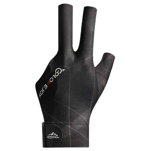 Billard-Handschuh – 3-Finger-Queue-Sporthandschuh, Austauschbare snoker-Handschuhe Für Rechts Und Links | Flexible Professionelle Billard-Match-Handschuhe, Elastische Show-Handschuhe, Sportzubehör von Generic