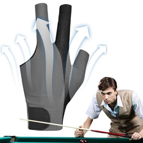 Billard-Pool-Handschuh, Pool-Queue-Sport-Handschuh | Poolzubehör Fäustling - Atmungsaktive 3-Finger-Handschuhe, rutschfest, professioneller Stretch-Handschuh für die Linke Hand/rechte Hand für Männer von Generic