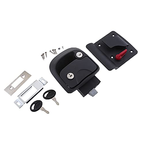 Black RV Anhänger Eingang Tür Latch Deadbolt Griff Verriegelungstasten Kit RV Anhänger Eingang Tür Latch Deadbolt Griff Verriegelungstasten von Generic