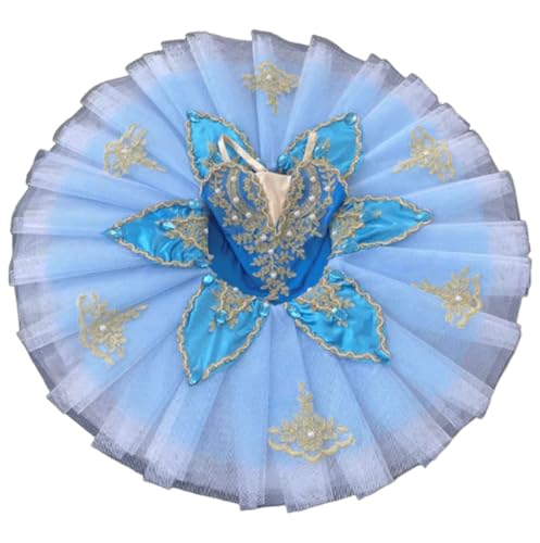 Blau,150,Kinder Ballett Tutu Mädchen Kind Schwanensee Ballerina Pfannkuchen Tutu Ballett Kleid Tanz Kostüm Tutu von Generic