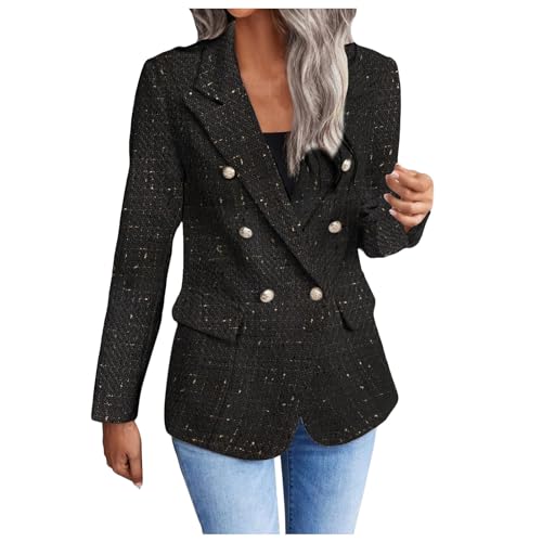 Blazer Damen Sportlich, Jackett Casual Sweatblazer Damen Frühling, Open Front Einfarbig Blaser Jacke Business Outfit Damen Bequem Ausgefallene Trachtenjacke Damen Blazer Frühjahr von Generic