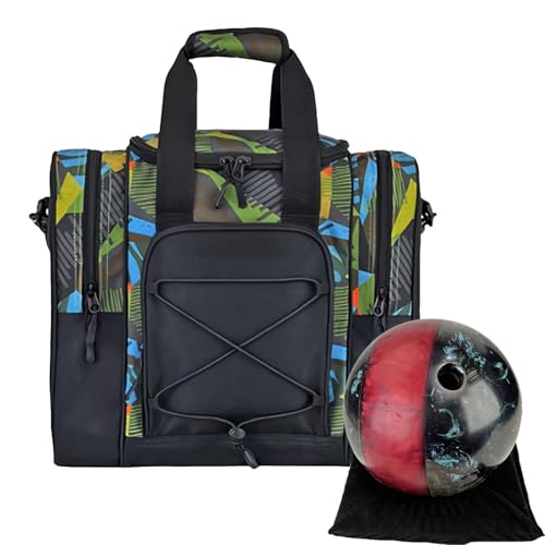 Bowling-Taschen – -Tasche, Bowling-Taschen, Roll-Bowling-Taschen | Bowling-Tragetasche, 1 Balltasche, Verstellbarer Gürtel, gepolstert, multifunktionale Handtuchschuhe, Tasche von Generic