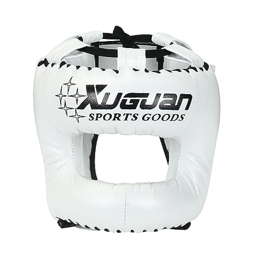 Box-Kopfbedeckung, Sport-Kopfbedeckung für Erwachsene und Kinder, atmungsaktiver Kopfschutz, Gesichtsschutz für Taekwondo, Karate, Sparring, Weiß, m Box-Kopfbedeckung, Sport-Kopfbedeckung für Erwachsene und Kinder, atmungsaktiver Kopfschutz, Gesichtsschutz für Taekwondo, Karate, Sparring, Weiß, m von Generic