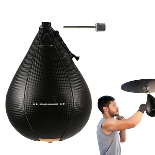 Box-Punchball – PU-Leder, Praktischer Übungs-Speedbag, Speed-Bag-Blase, Elastischer Speed-Ball, Boxsack, Box-Reflexball Für -Fitness-Boxen von Generic