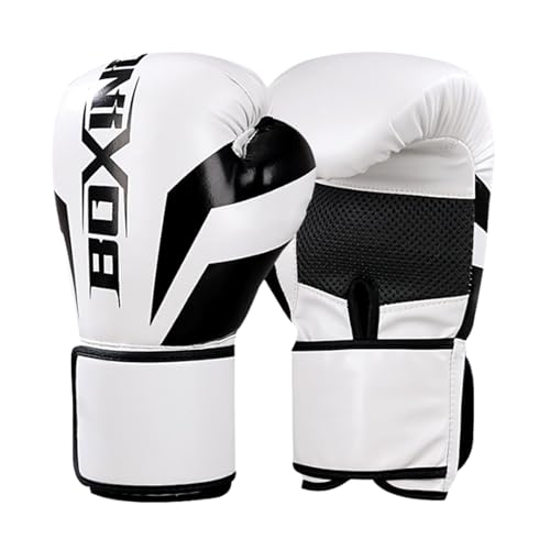 Boxhandschuhe für Erwachsene, belüftete Handfläche, echtes Leder, schweres Boxen, verstellbare Riemen, Boxhandschuhe für Boxen, MMA, Muay Thai, Kickboxen von Generic