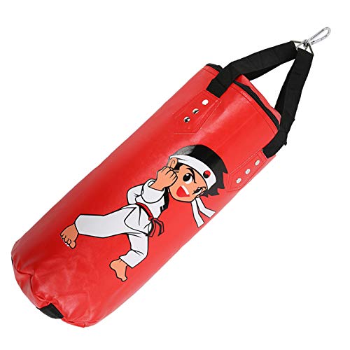 Boxsack für, Boxsack Boxsack mit Haken 53 cm PU-Leder Hängende Art Boxen Sandsack Kid Sanda Muay Thai Training Hohlausrüstung für, (60cm) von Generic